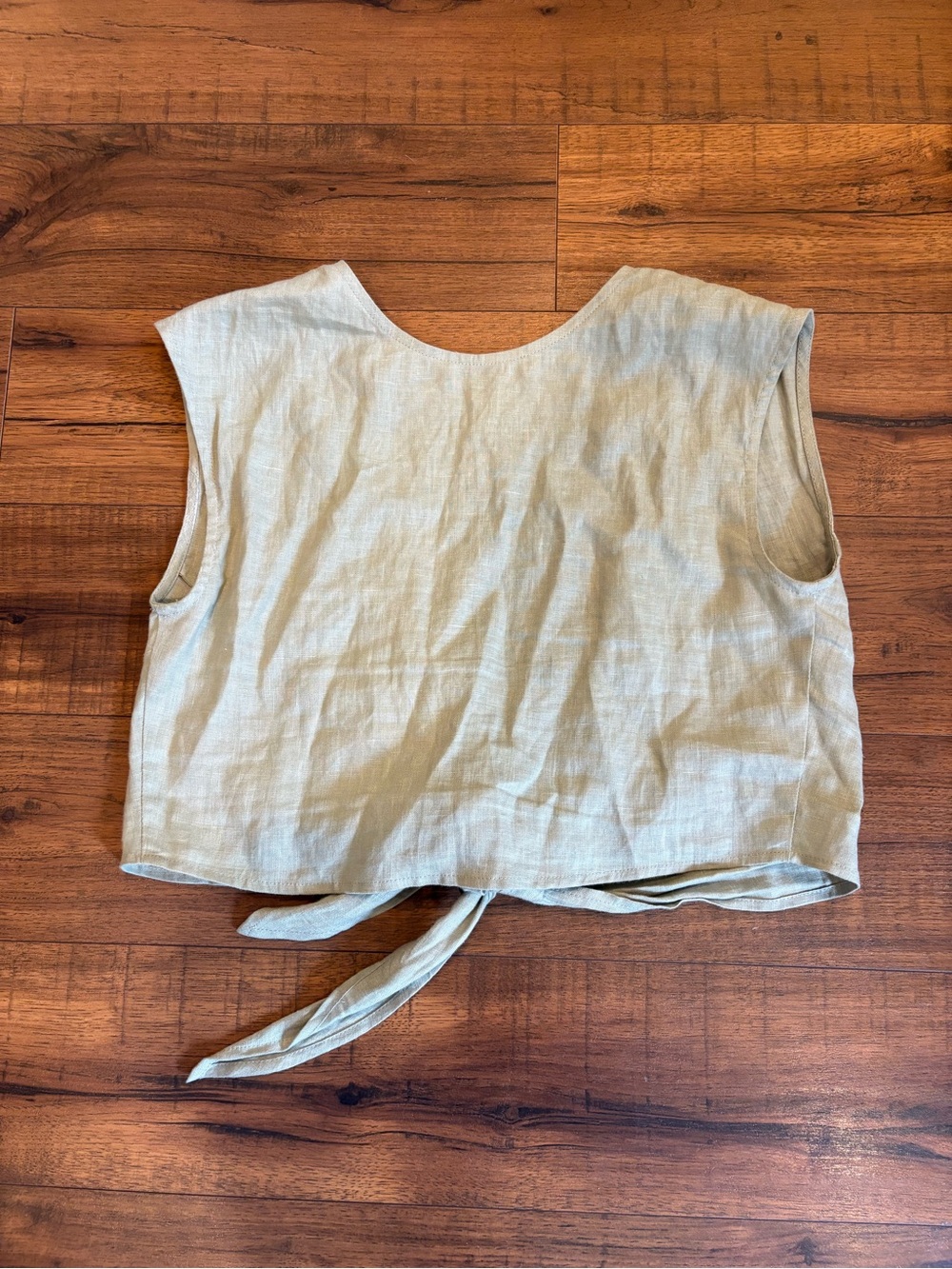 Whimsy Row Valentina Top Tank Linen Blouse Sage Light Green Size Small